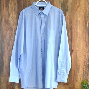 Stafford Men's Baby Blue Easy Care Broadcloth Dress Shirt 18 | 36-37